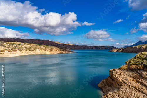 Embalse de Negratin reservoir lake in Sierra Nevada National Park in Spain