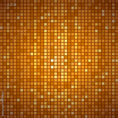Pixel golden background, textured gold mosaic