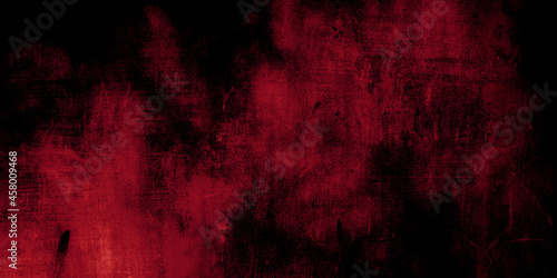 Red and black horror background. Dark grunge red texture concrete