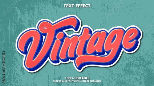 Editable retro text effect with grunge texture