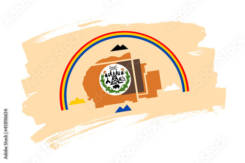 Flag of the Navajo, USA. Navaho banner brush concept. Horizontal vector Illustration isolated on white background. 