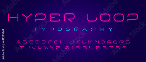 Vector Illustration Futuristic Hi-Tech Typography. Modern Cyber Font.