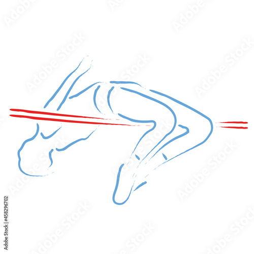 Athlete, athletics sport of high jump, stylized vector illustration