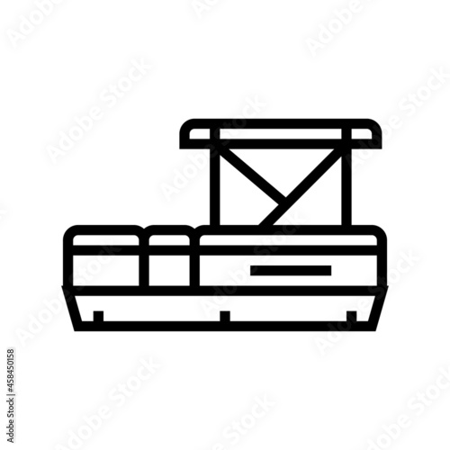 pontoon boat line icon vector. pontoon boat sign. isolated contour symbol black illustration