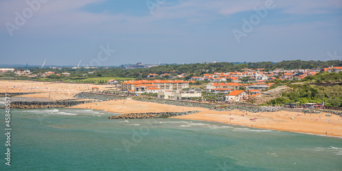 Panoramic view of the Sables d'Or and Chambre d'Amour beaches in Anglet, France