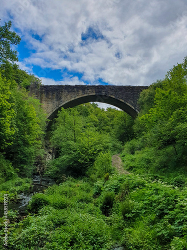 Causey arch viewed from below in County Durham, UK