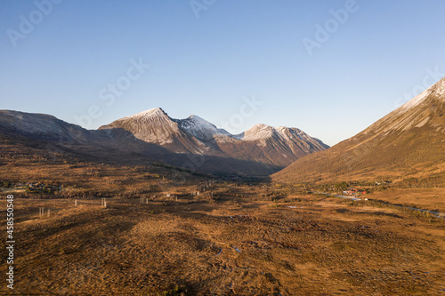 Mountains and Baron Landscape at Sunset