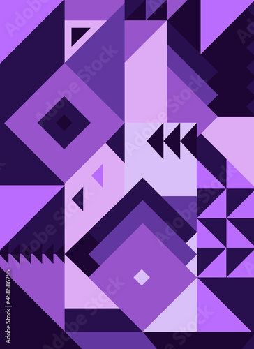 Abstract color composition of geometric elements
