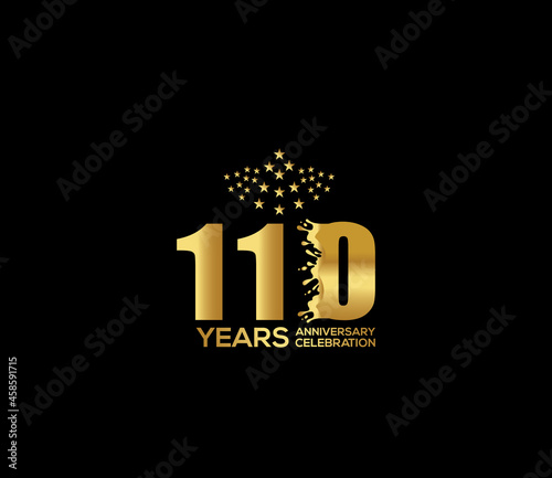 Celebration of Festivals Days 110 Year Anniversary, Invitations, Party Events, Company Based, Banners, Posters, Card Material, Gold Colors Design