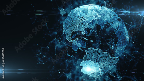 USA Global encrypted cybersecurity network data cyber security cloud computing IOT AI technology - 3D Illustration Render