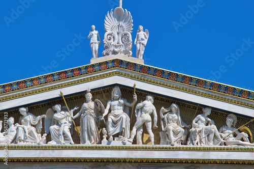 pediment at the University of Athens, with representations of all the ancient Greek Gods