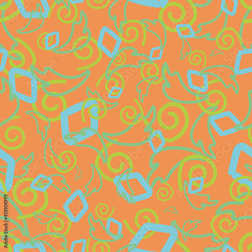 Vector Colorful Pastel orange geometric shapes background pattern