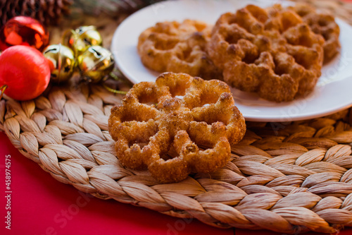 Mexican buñuelos are a traditional sweet fritter eaten for christmas in Mexico