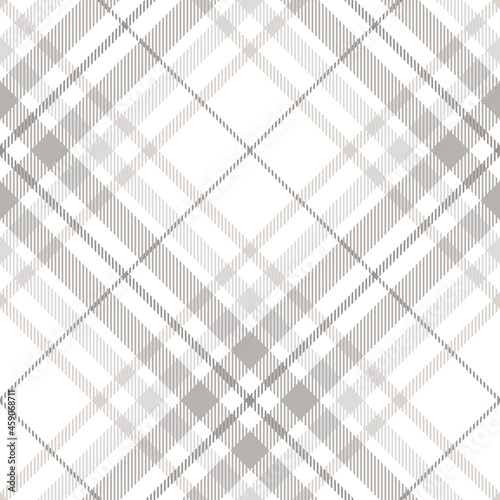 Seamless plaid check pattern in shades of pastel gray and white.