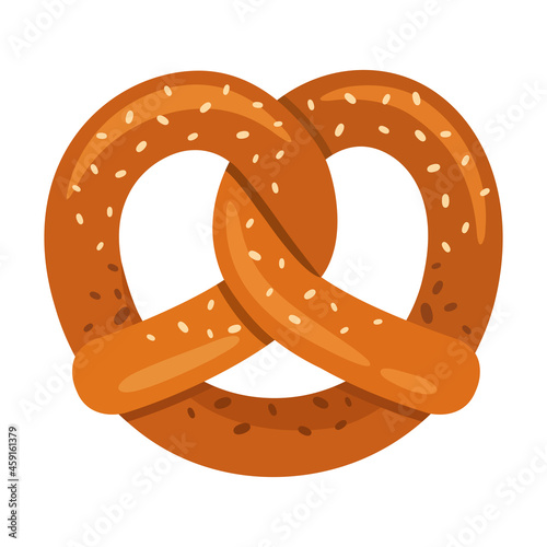 Tasty pretzel isolated on white background