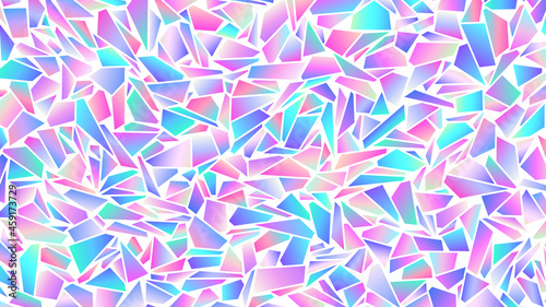 Abstract background with colorful holographic gradient shapes. Iridescent shards pattern. Gradients swatches included