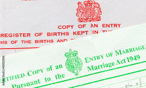A birth and marriage certificate. Two of the most important life events.