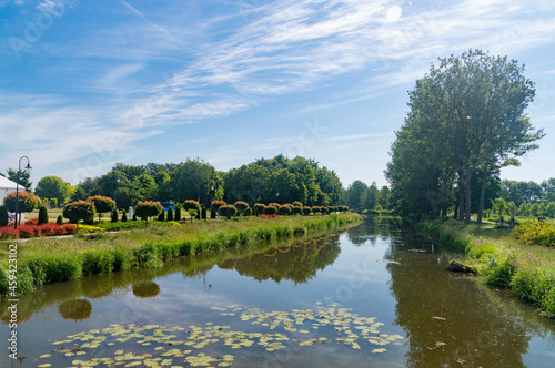 Wilga river at summer time in Garwolin, Poland.