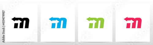 Exchange Arrows On Letter Logo Design M