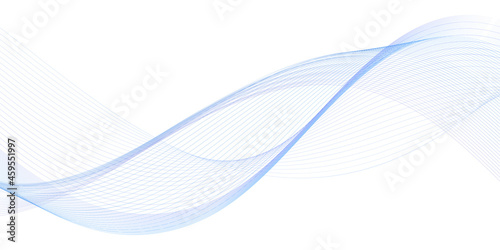 Air wind wave; light blue teal undulate wavy swirl with smooth color flow. Abstract swoosh curve lines, trendy design element isolated on white background. Vector illustration