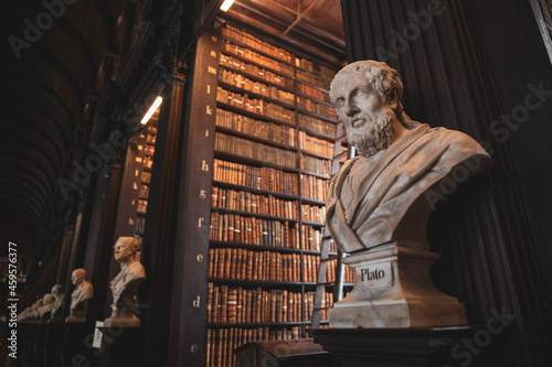 Bust of Plato in Library