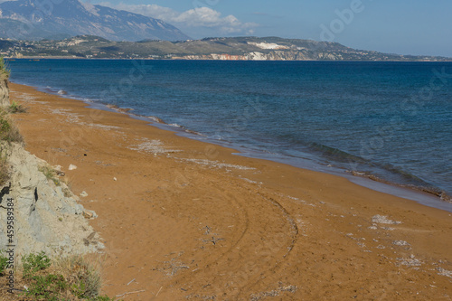 Red sands of Xi beach, Kefalonia, Ionian Islands, Greece
