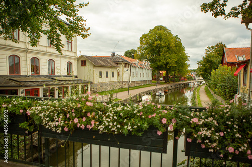 view of a chanel in a small town