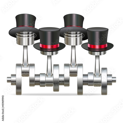 Vector Engine Pistons with Hat