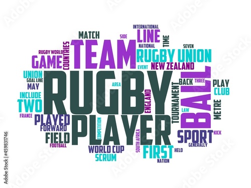 rugby union wordcloud concept, wordart,