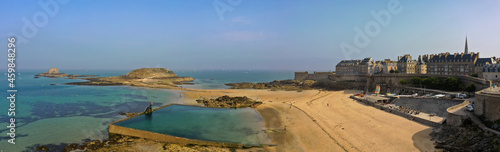 aerial view on the medieval city of saint malo