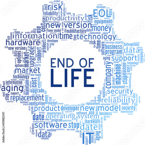 Technological End of Life vector illustration word cloud isolated on white background.