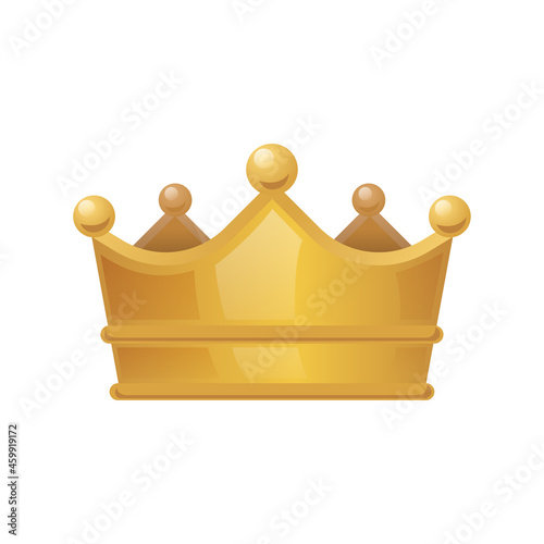 Golden crown isolated on white background, vector illustration