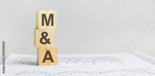 the word m and A structured query language, lined with wooden blocks