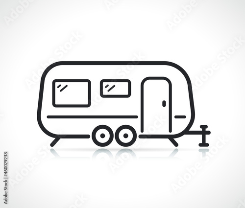 trailer caravan thin line icon