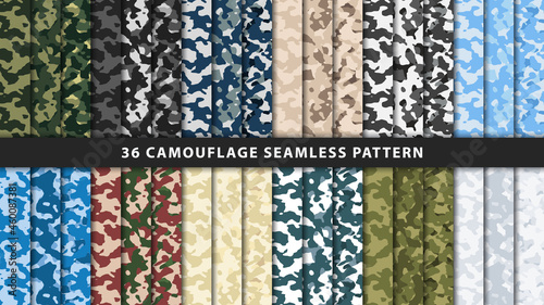 Collection military and army camouflage seamless pattern