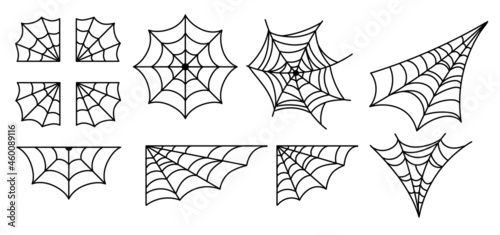 Vector Collection - Set of spider webs for Halloween day