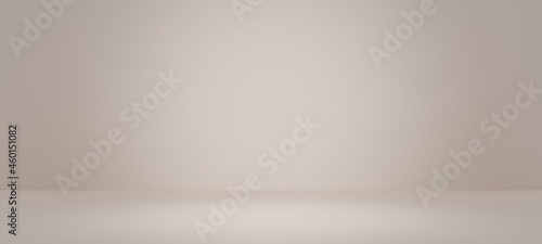 Abstract pastel light yellow color and redial gradient background with white table backdrops display product design. Empty studio beige room for showing. Blur 3D render podium stage vector texture