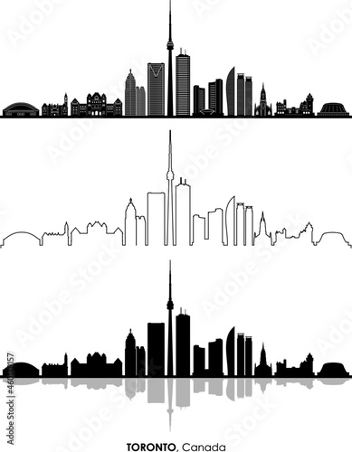 TORONTO Canada Ontario City Skyline Vector