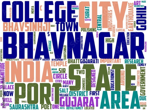 bhavnagar typography, wordcloud, wordart, india,bhavnagar,gujarat,palitana,travel