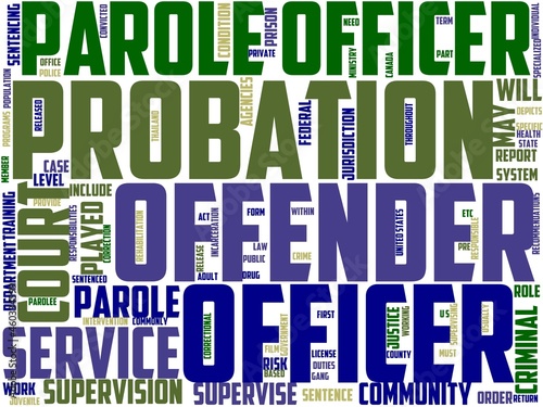 probation officer typography, wordcloud, wordart,