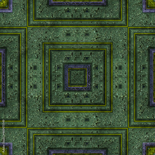 3d effect - abstrcat seamless green tile pattern