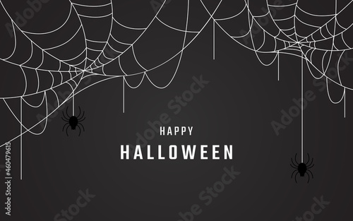 happy halloween background vector design, spider web