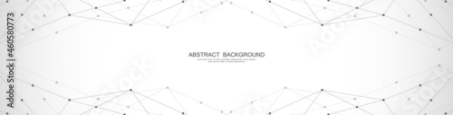 Abstract polygonal background and connecting dots and lines