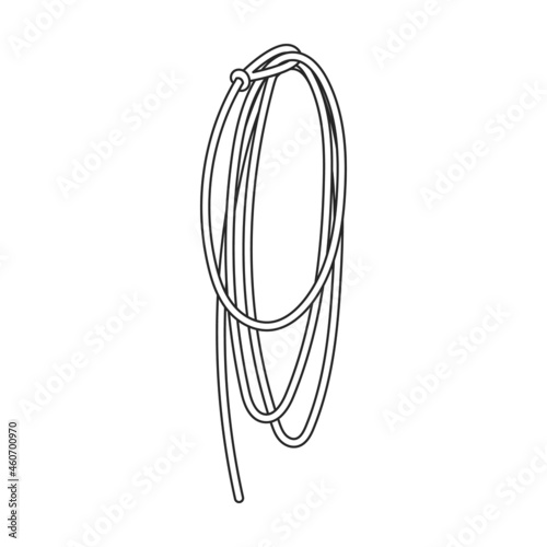 Lasso vector icon.Outline vector icon isolated on white background lasso.