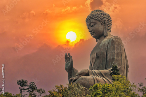 Tian Tan Buddha at Po Lin Monastery Ngong Ping in Hong Kong China