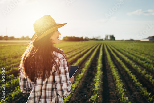 woman farmer walking outdoor