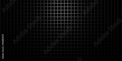 Black square holes grid grill background with light from above