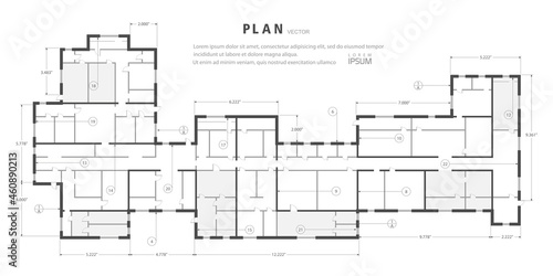 House architectural plan .Engineering design .Technical drawing background.Vector illustration.