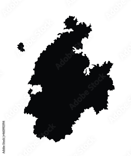 Chukotka people republic map and flag vector illustration. Russian federation republic territory. Land part of Far Eastern Federal District Russia.