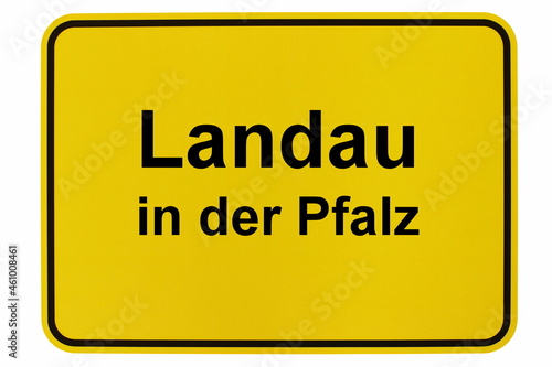 Illustration eines Stadteingangsschildes der Stadt Landau in der Pfalz